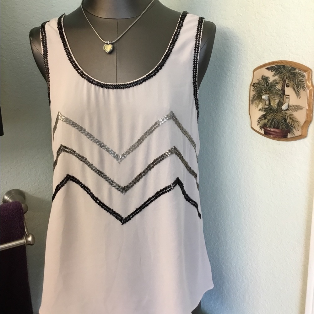 Andrew Riue Sheer tank top style blouse
